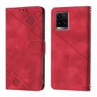 For vivo Y33s 4G Global / Y21 / Y21s / Y21t Skin Feel Embossed Leather Phone Case(Red) - 2