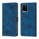 For vivo Y33s 4G Global / Y21 / Y21s / Y21t Skin Feel Embossed Leather Phone Case(Blue) - 2