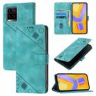 For vivo Y33s 4G Global / Y21 / Y21s / Y21t Skin Feel Embossed Leather Phone Case(Green) - 1
