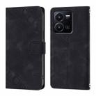 For vivo Y35 4G Global / Y22s 4G Global Skin Feel Embossed Leather Phone Case(Black) - 2