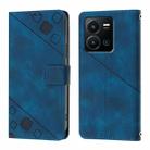 For vivo Y35 4G Global / Y22s 4G Global Skin Feel Embossed Leather Phone Case(Blue) - 2