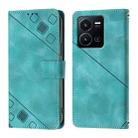 For vivo Y35 4G Global / Y22s 4G Global Skin Feel Embossed Leather Phone Case(Green) - 2