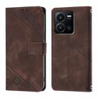 For vivo Y35 4G Global / Y22s 4G Global Skin Feel Embossed Leather Phone Case(Brown) - 2