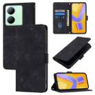 For vivo Y36 4G / 5G Global / Y36 4G India Skin Feel Embossed Leather Phone Case(Black) - 1