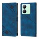 For vivo Y36 4G / 5G Global / Y36 4G India Skin Feel Embossed Leather Phone Case(Blue) - 2