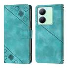 For vivo Y36 4G / 5G Global / Y36 4G India Skin Feel Embossed Leather Phone Case(Green) - 2