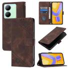 For vivo Y36 4G / 5G Global / Y36 4G India Skin Feel Embossed Leather Phone Case(Brown) - 1