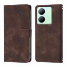 For vivo Y36 4G / 5G Global / Y36 4G India Skin Feel Embossed Leather Phone Case(Brown) - 2