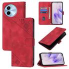 For vivo Y38 5G Skin Feel Embossed Leather Phone Case(Red) - 1