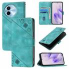 For vivo Y38 5G Skin Feel Embossed Leather Phone Case(Green) - 1