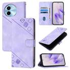 For vivo Y38 5G Skin Feel Embossed Leather Phone Case(Light Purple) - 1