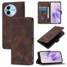 For vivo Y38 5G Skin Feel Embossed Leather Phone Case(Brown) - 1