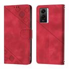 For vivo Y55 5G Global / Y55s 5G / Y75 5G Skin Feel Embossed Leather Phone Case(Red) - 2