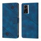 For vivo Y55 5G Global / Y55s 5G / Y75 5G Skin Feel Embossed Leather Phone Case(Blue) - 2