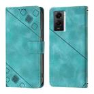 For vivo Y55 5G Global / Y55s 5G / Y75 5G Skin Feel Embossed Leather Phone Case(Green) - 2