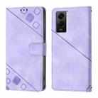 For vivo Y55 5G Global / Y55s 5G / Y75 5G Skin Feel Embossed Leather Phone Case(Light Purple) - 2