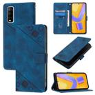 For vivo Y70s Skin Feel Embossed Leather Phone Case(Blue) - 1