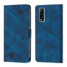 For vivo Y70s Skin Feel Embossed Leather Phone Case(Blue) - 2