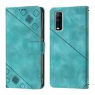 For vivo Y70s Skin Feel Embossed Leather Phone Case(Green) - 2