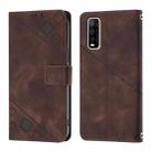 For vivo Y70s Skin Feel Embossed Leather Phone Case(Brown) - 2