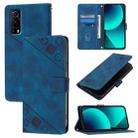 For vivo Y72 5G / iQOO Z3 / Y52 5G Skin Feel Embossed Leather Phone Case(Blue) - 1