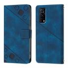 For vivo Y72 5G / iQOO Z3 / Y52 5G Skin Feel Embossed Leather Phone Case(Blue) - 2
