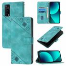 For vivo Y72 5G / iQOO Z3 / Y52 5G Skin Feel Embossed Leather Phone Case(Green) - 1