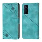 For vivo Y72 5G / iQOO Z3 / Y52 5G Skin Feel Embossed Leather Phone Case(Green) - 2