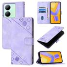 For vivo Y78 5G / Y78+ 5G Global / V29 Lite Skin Feel Embossed Leather Phone Case(Light Purple) - 1