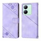 For vivo Y78 5G / Y78+ 5G Global / V29 Lite Skin Feel Embossed Leather Phone Case(Light Purple) - 2