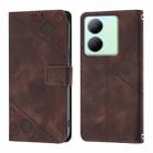 For vivo Y78 5G / Y78+ 5G Global / V29 Lite Skin Feel Embossed Leather Phone Case(Brown) - 2