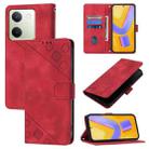 For vivo Y100 5G IDN / Y200e 5G Global Skin Feel Embossed Leather Phone Case(Red) - 1