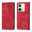 For vivo Y100 5G IDN / Y200e 5G Global Skin Feel Embossed Leather Phone Case(Red) - 2