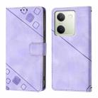 For vivo Y100 5G IDN / Y200e 5G Global Skin Feel Embossed Leather Phone Case(Light Purple) - 2