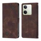 For vivo Y100 5G IDN / Y200e 5G Global Skin Feel Embossed Leather Phone Case(Brown) - 2