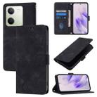 For vivo Y100 5G Global Skin Feel Embossed Leather Phone Case(Black) - 1