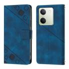 For vivo Y100 5G Global Skin Feel Embossed Leather Phone Case(Blue) - 2