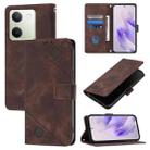 For vivo Y100 5G Global Skin Feel Embossed Leather Phone Case(Brown) - 1