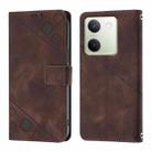 For vivo Y100 5G Global Skin Feel Embossed Leather Phone Case(Brown) - 2
