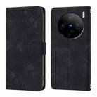 For vivo X100 Skin Feel Embossed Leather Phone Case(Black) - 2