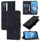 For vivo Y76 5G Skin Feel Embossed Leather Phone Case(Black) - 1