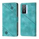 For vivo Y76 5G Skin Feel Embossed Leather Phone Case(Green) - 2