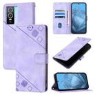 For vivo Y76 5G Skin Feel Embossed Leather Phone Case(Light Purple) - 1