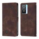 For vivo Y76 5G Skin Feel Embossed Leather Phone Case(Brown) - 2