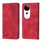 For vivo S19 Pro Skin Feel Embossed Leather Phone Case(Red) - 3