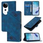 For vivo S19 Pro Skin Feel Embossed Leather Phone Case(Blue) - 1