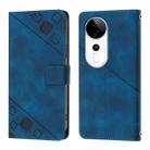 For vivo S19 Pro Skin Feel Embossed Leather Phone Case(Blue) - 3