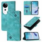 For vivo S19 Pro Skin Feel Embossed Leather Phone Case(Green) - 1