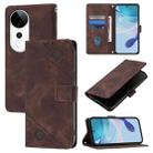 For vivo S19 Pro Skin Feel Embossed Leather Phone Case(Brown) - 1