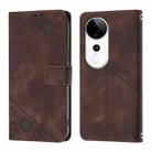 For vivo S19 Pro Skin Feel Embossed Leather Phone Case(Brown) - 3